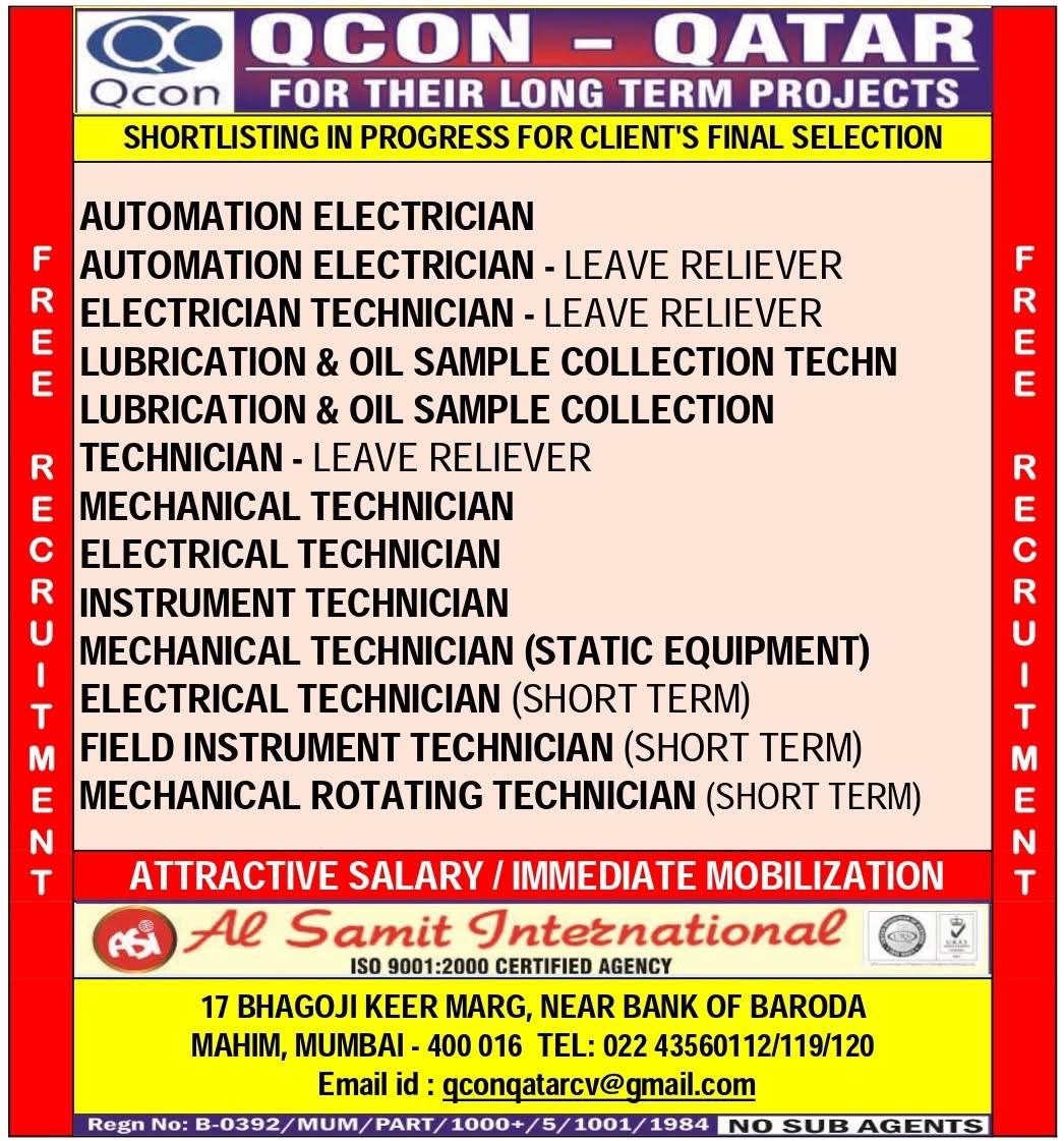 Free Job Opportunities in Qatar for QCON Long-Term Projects
